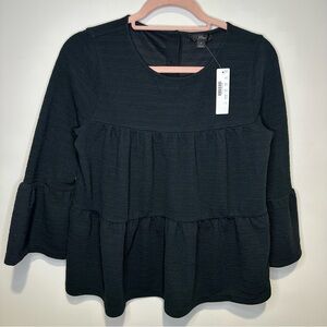NWT j crew tiered bell sleeve shirt size small